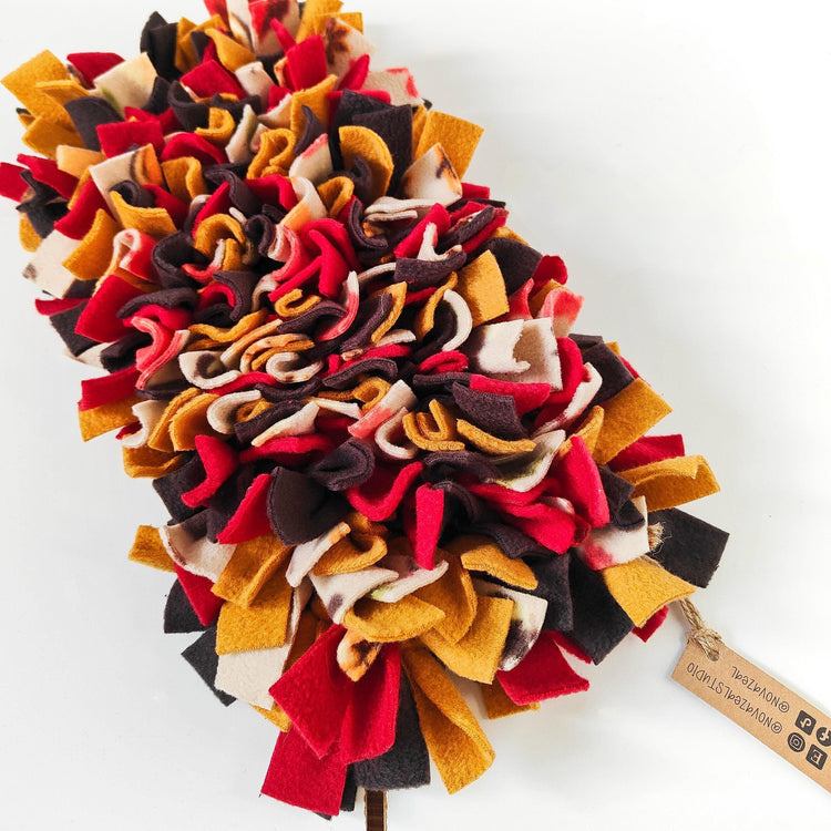 Autumn coloured fleece snuffle mat from the Nova Zeal Autumn Collection dog enrichment range.